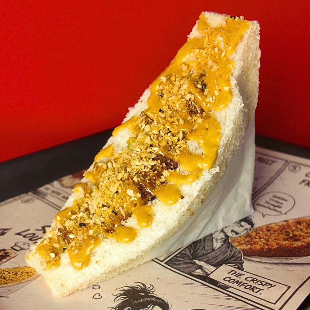 Crispy Katsu sando on the KOJA comic tray